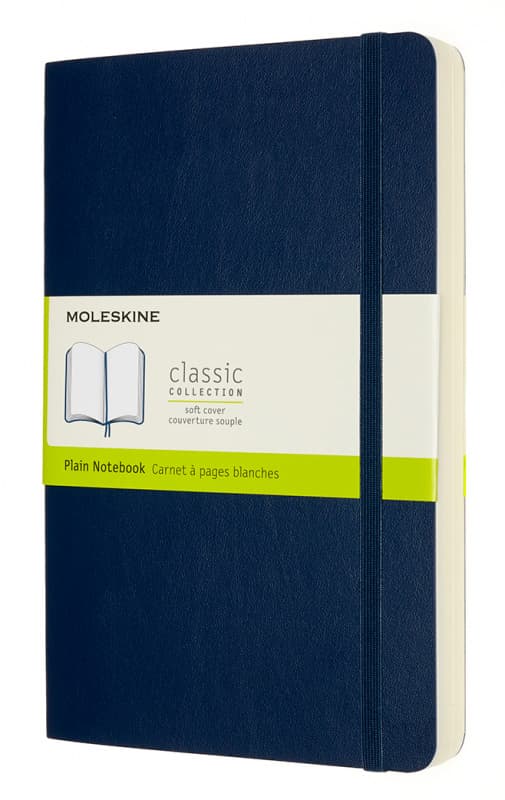 Блокнот Moleskine CLASSIC SOFT EXPENDED Large 130х210мм 400стр. нелинованный мягкая обложка синий сапфир
