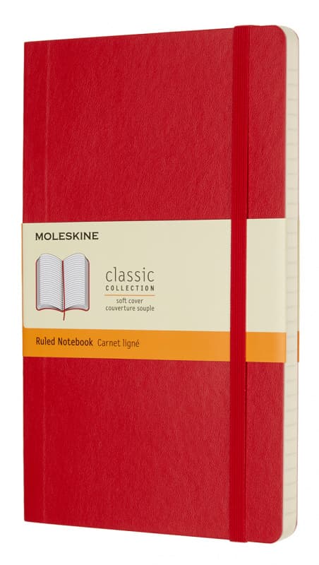 Блокнот Moleskine CLASSIC SOFT Large 130х210мм 192стр. линейка мягкая обложка красный