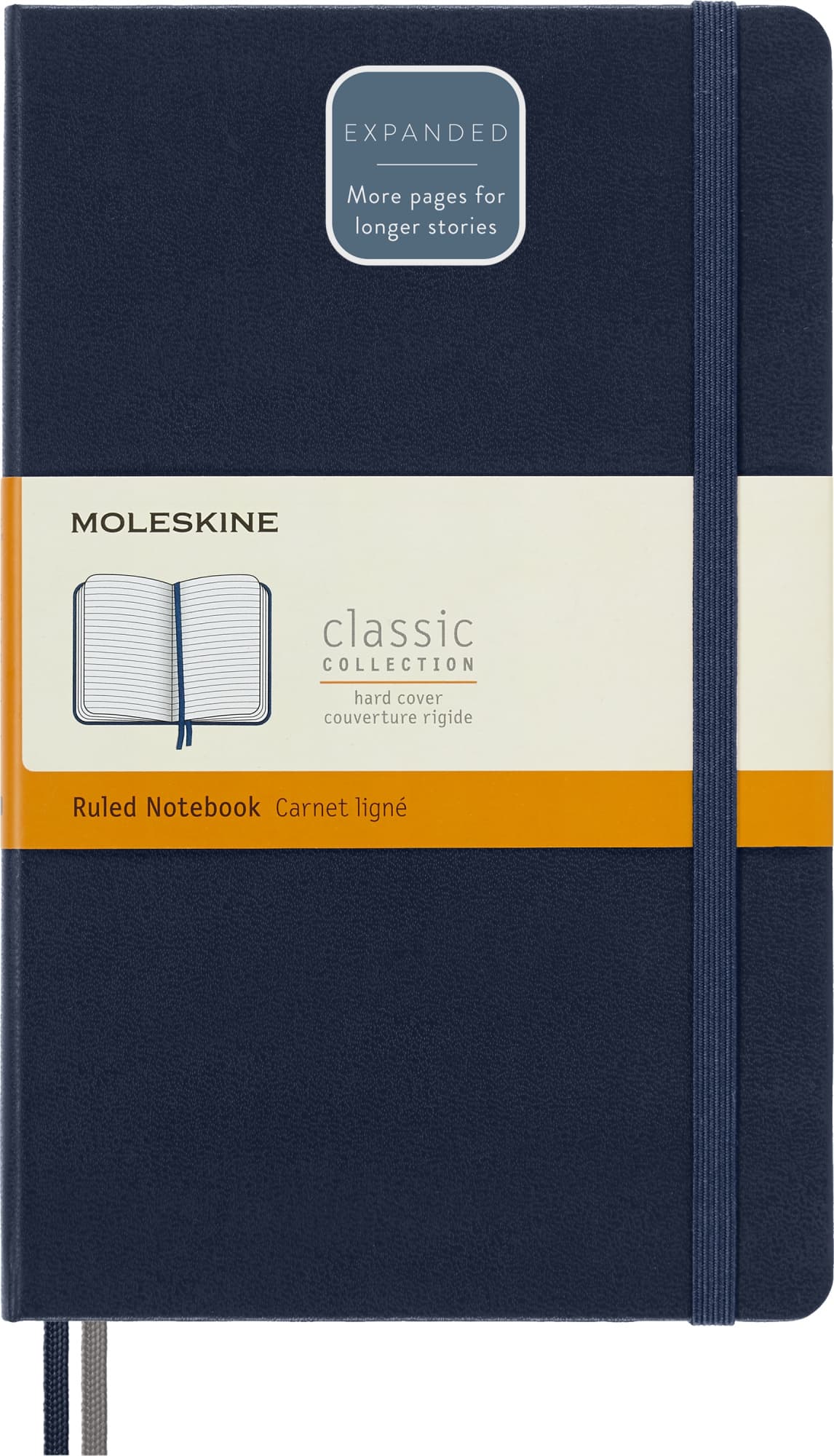 Блокнот Moleskine CLASSIC EXPENDED Large 130х210мм 400стр. линейка твердая обложка синий сапфир