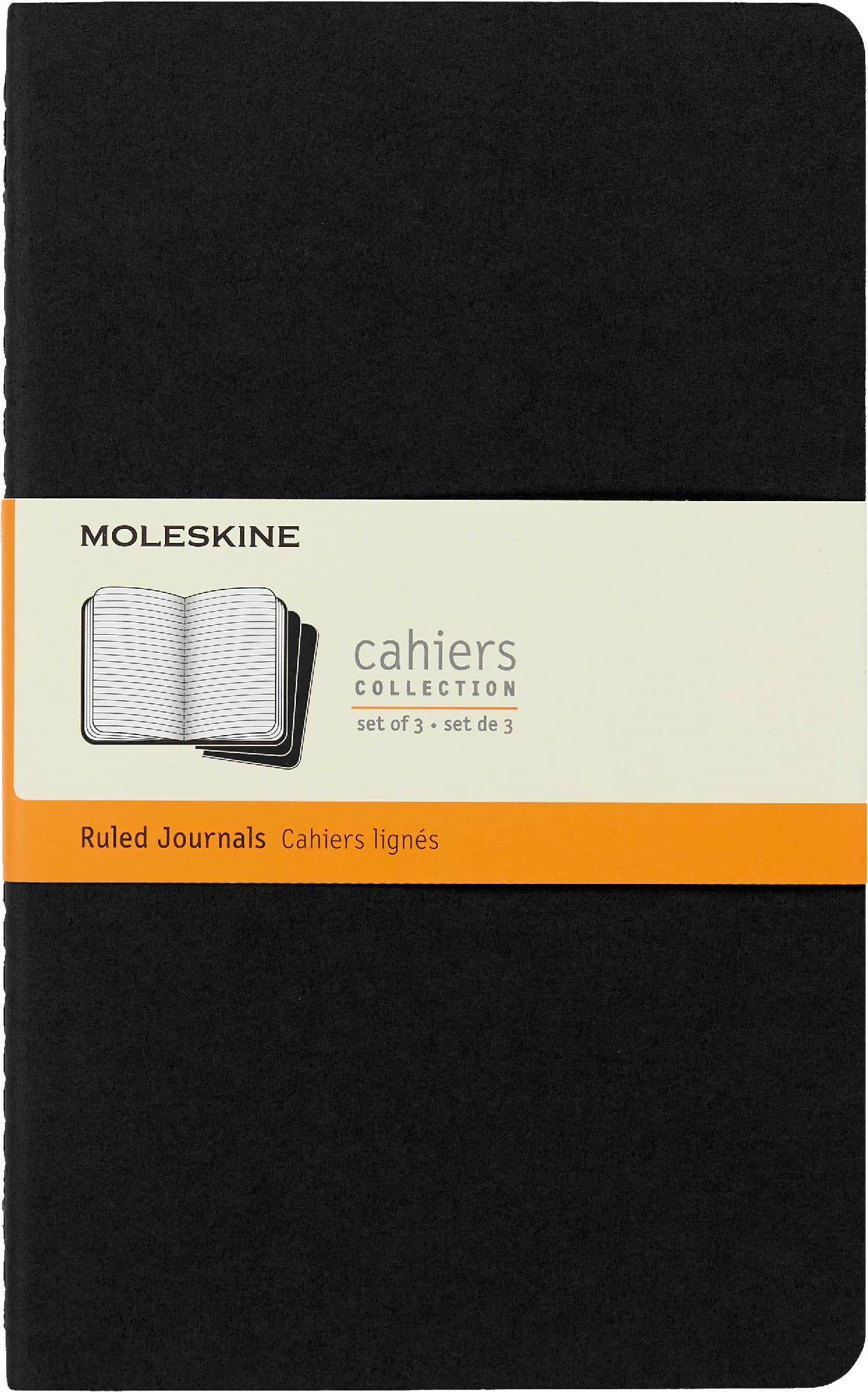 Блокнот Moleskine CAHIER JOURNAL Large 130х210мм обложка картон 80стр. линейка черный (3шт)