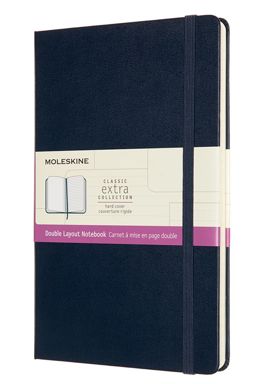 Блокнот Moleskine CLASSIC SOFT DOUBLE Large 130х210мм 192стр. линейка мягкая обложка синий