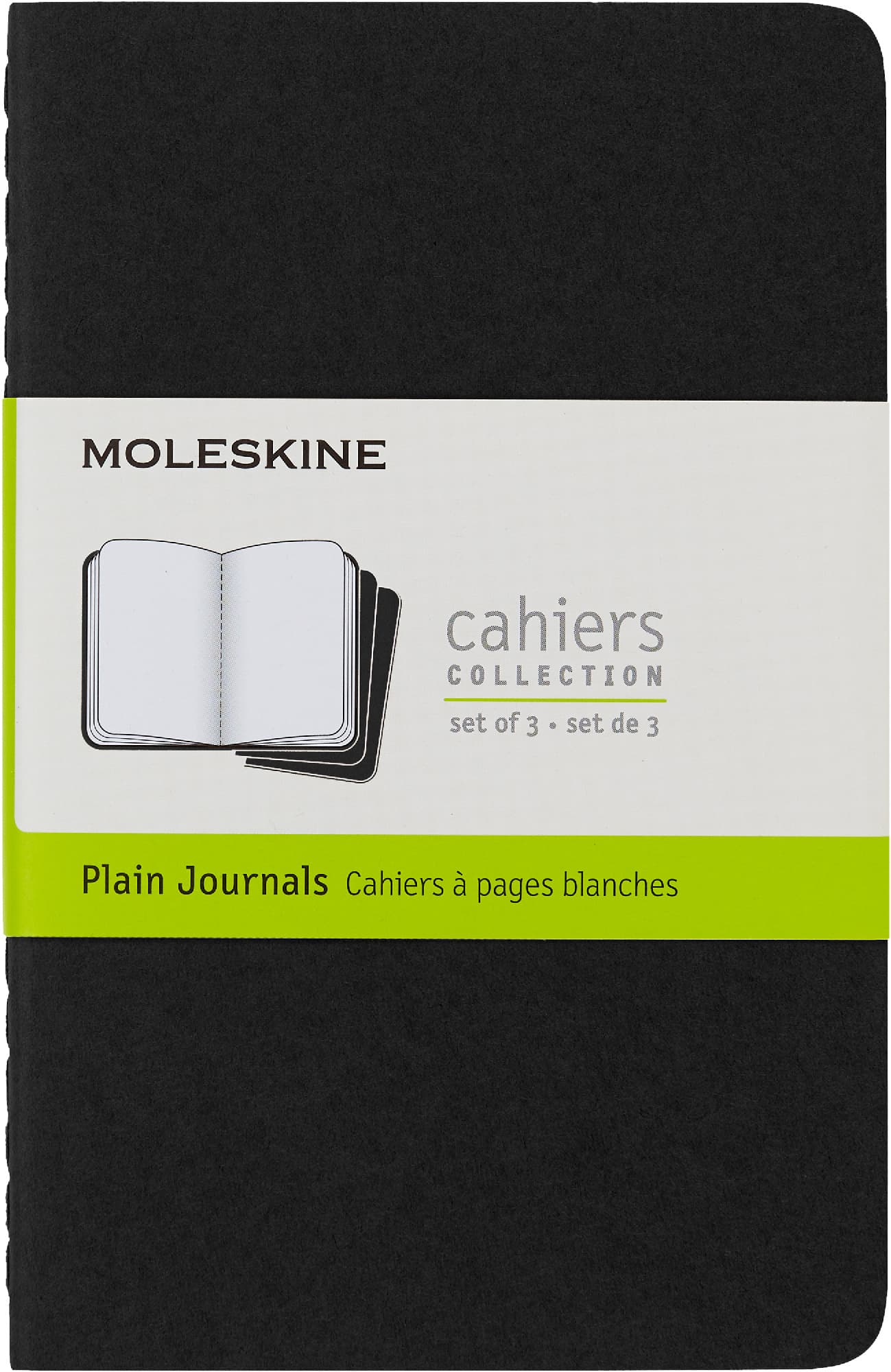 Блокнот Moleskine CAHIER JOURNAL Pocket 90x140мм обложка картон 64стр. нелинованный черный (3шт)