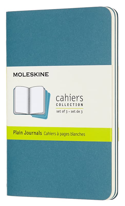 Блокнот Moleskine CAHIER JOURNAL Pocket 90x140мм обложка картон 64стр. нелинованный голубой (3шт)